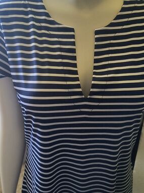 Vineyard Vines Navy and White Striped Notch-Neck Tunic